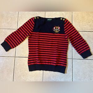 Women's Vintage Sweater Ralph Lauren Red Navy blue Size LARGE